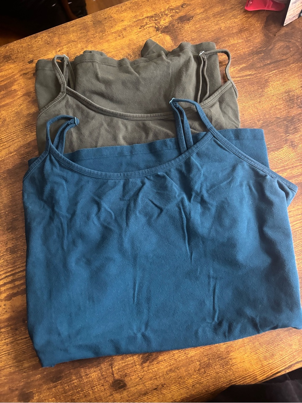 torrid Two-Pack Slim Strap Tank Tops in Teal and Olive